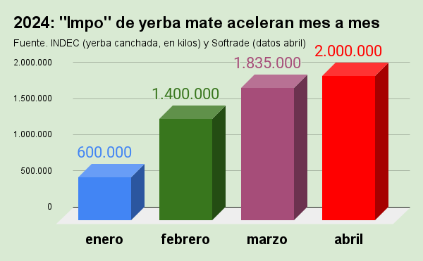 2024 impo de yerba mate aceleran mes a mes