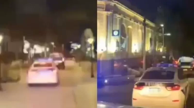 caravana policial frente a casa de gobierno de misiones