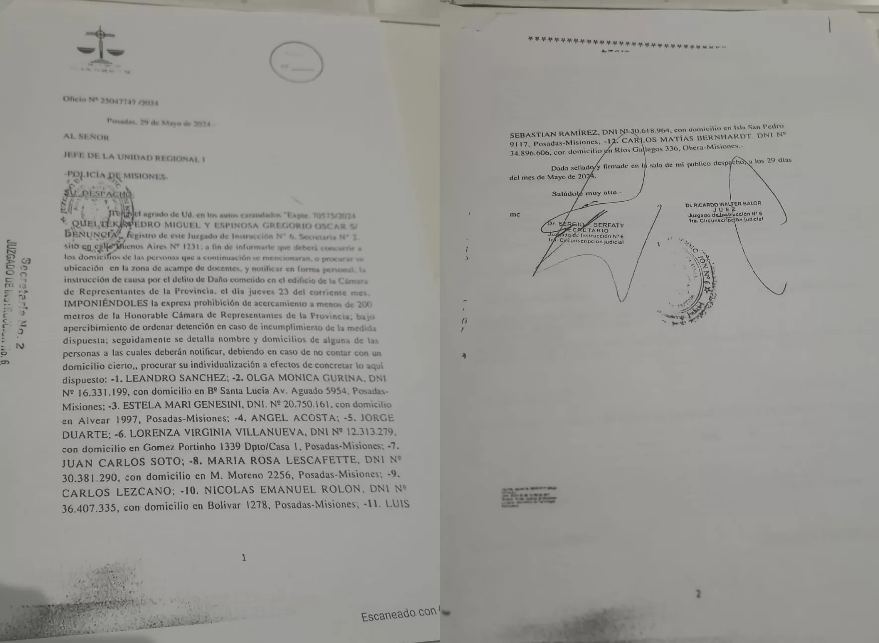 orden judicial