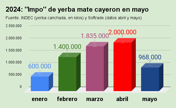 2024 impo de yerba mate cayeron en mayo