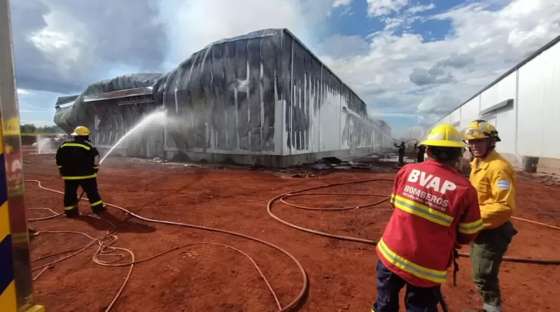 incendio en el establecimiento yerbatero 'playadito' en colonia liebig