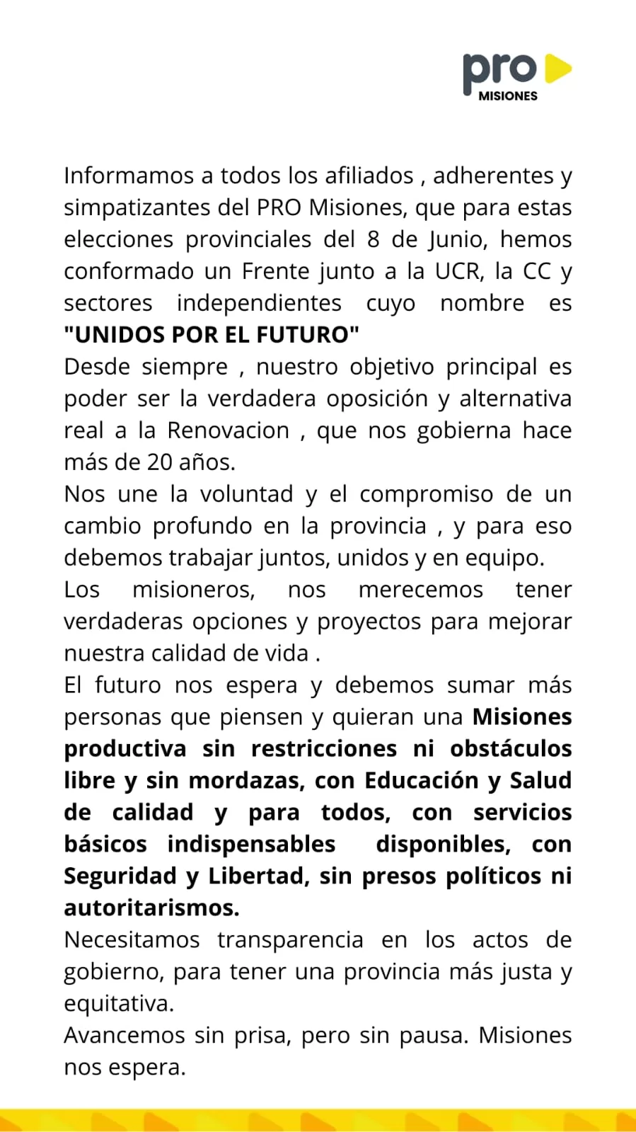 comunicado pro